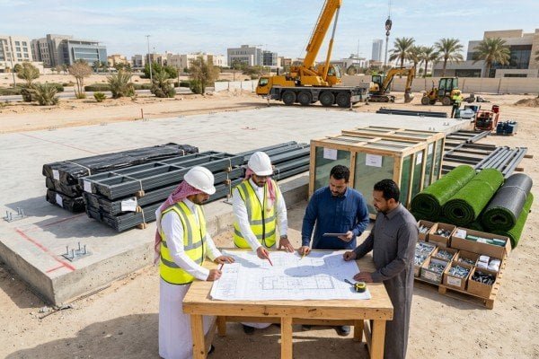 Padel court foundation and installation coordination