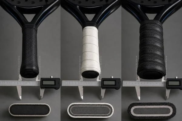 Effect of padel and tennis overgrip thickness on handle size