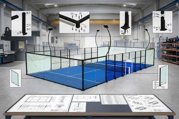 Padel court component compatibility review