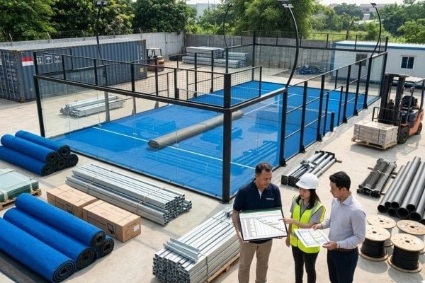Total cost of a padel court project in Indonesia