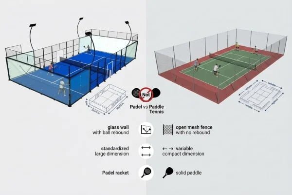 Padel and paddle tennis are not interchangeable